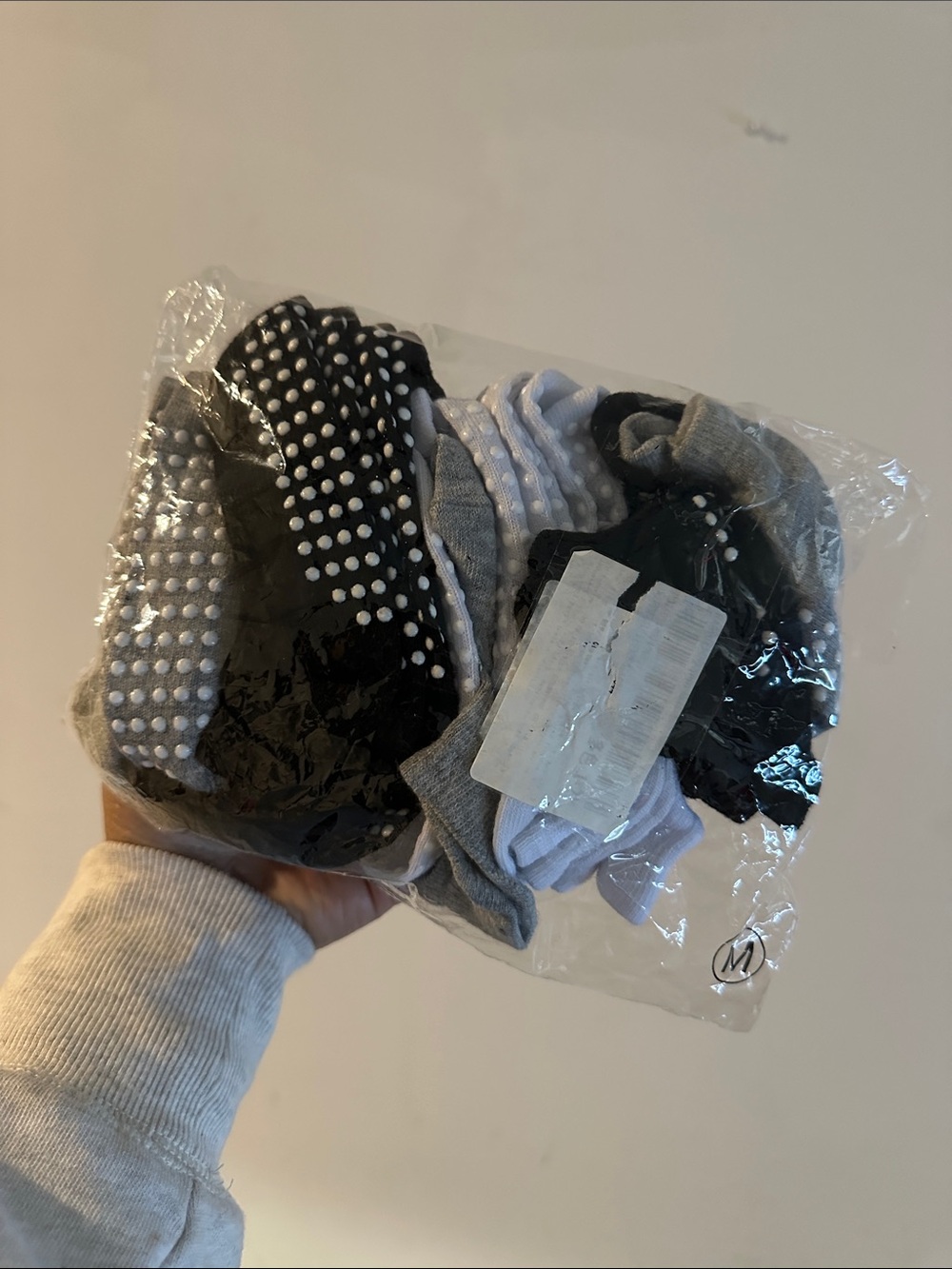 Kids Non-Slip Crew Socks - Black, Gray & White - Pack